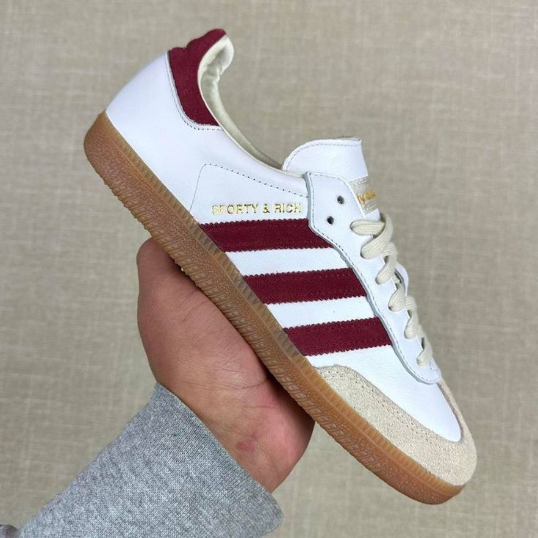 Adidas Samba X Sporty & Rich White Burgundy