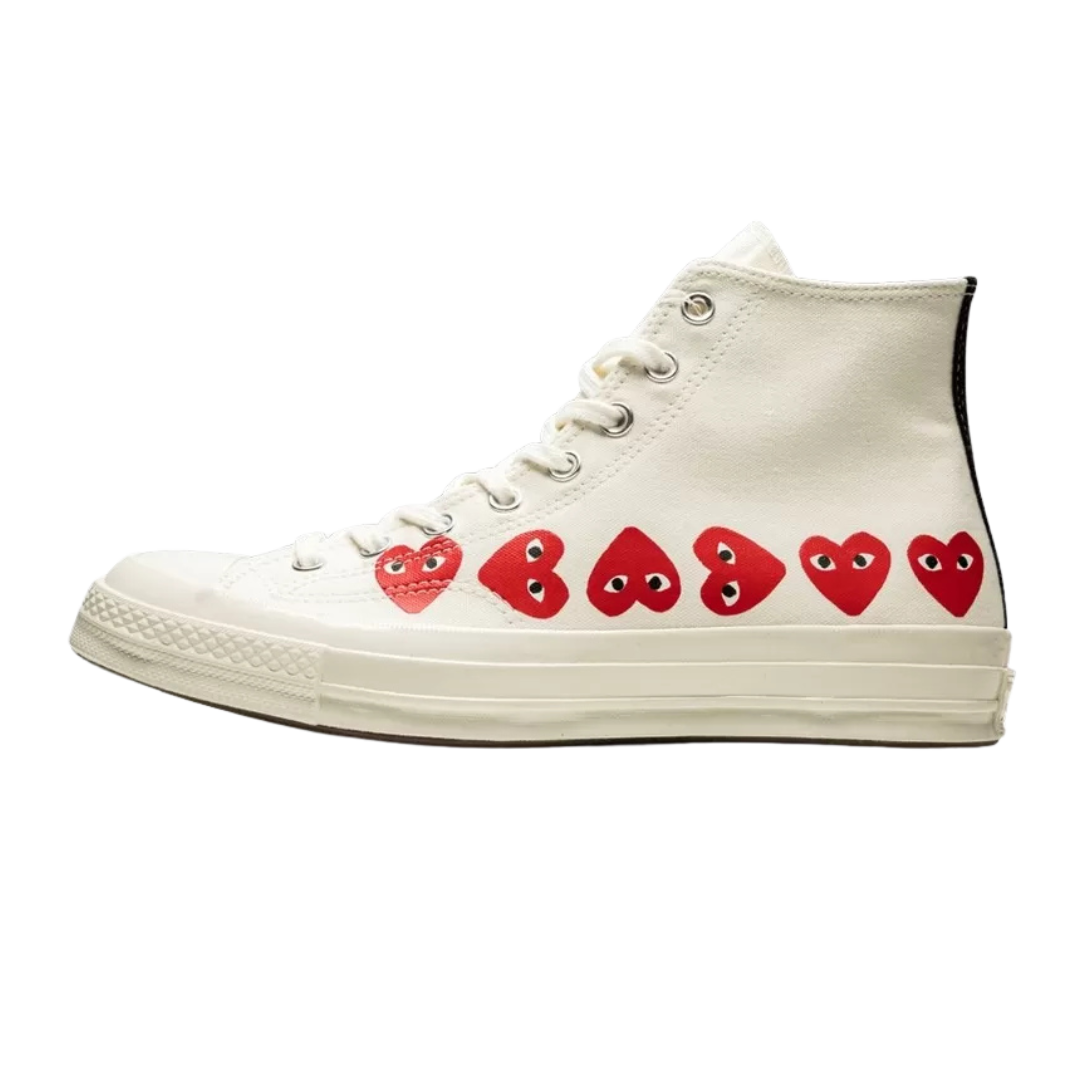 Converse Chuck Taylor All Star 70 Hi Comme des Garcons PLAY Multi-Heart White