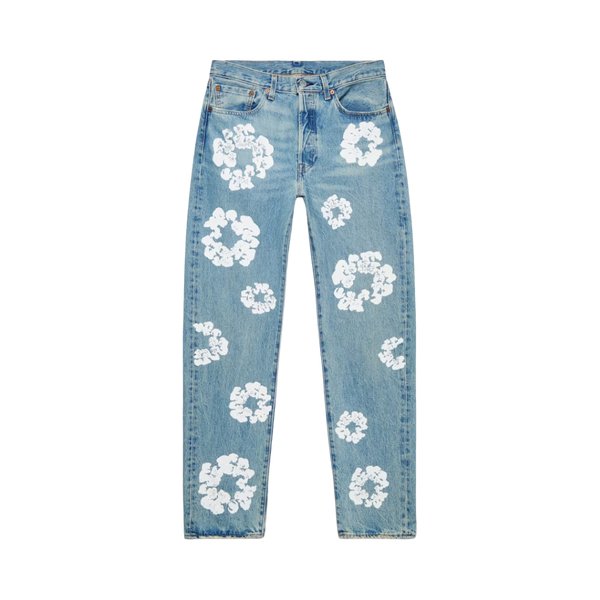 Denim Tears X Levi's – Baumwoll-Jeans „Wreath“ in heller Waschung
