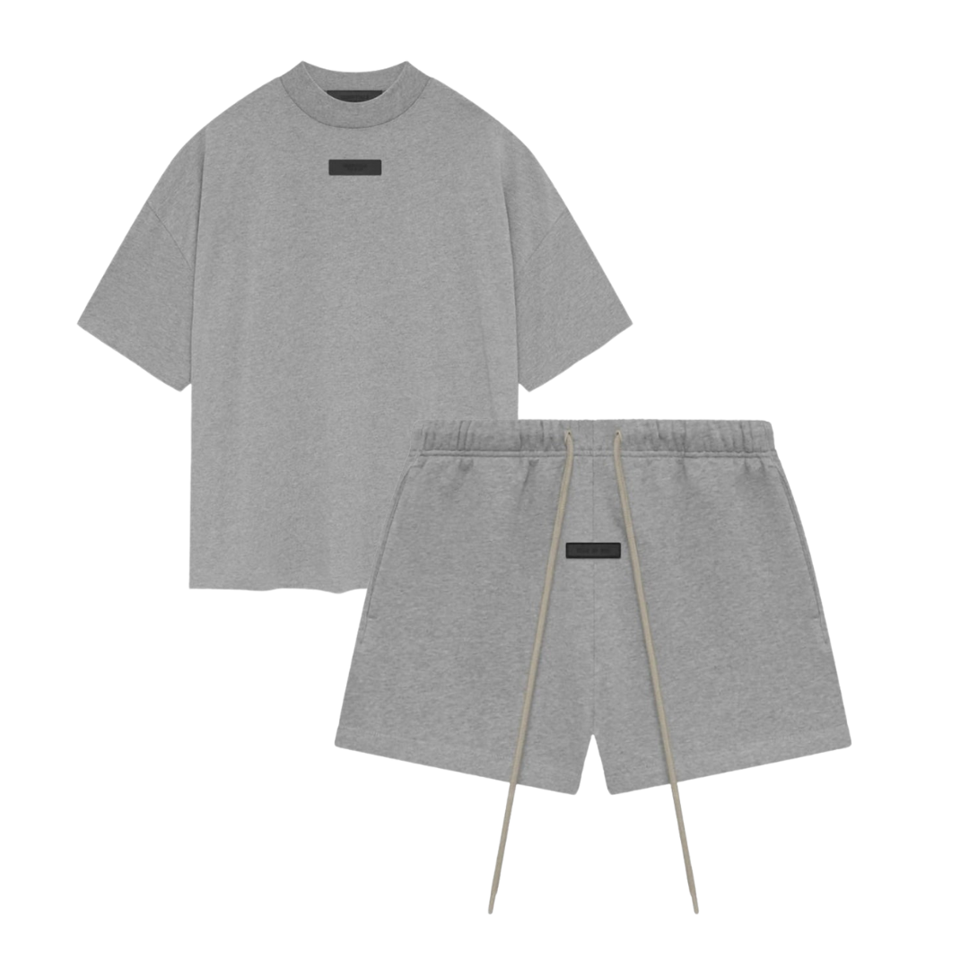 Fear of God Essentials Dark Heather Oatmeal Summer set