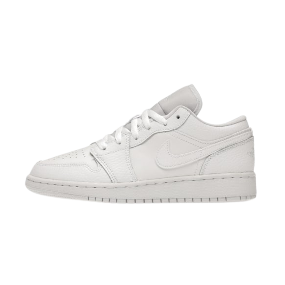 Jordan 1 Low Triple White Tumbled Leather