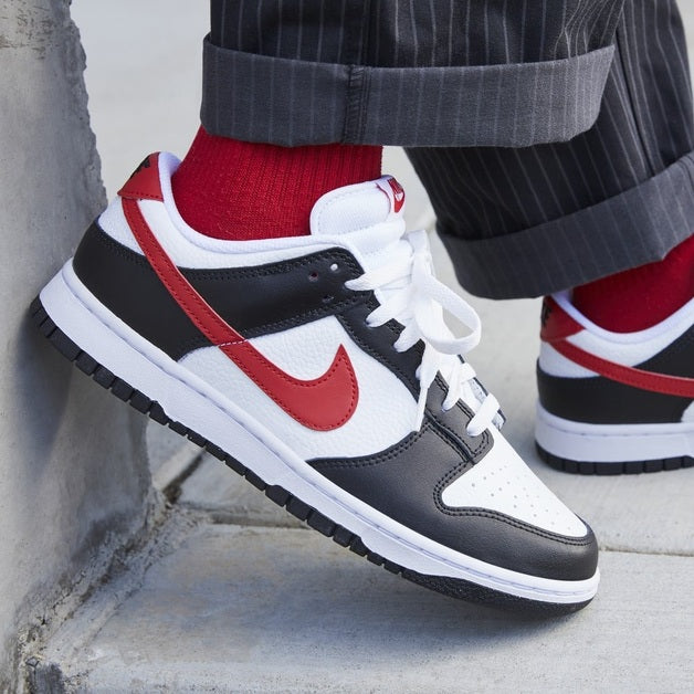 Nike Dunk Low Black White Red