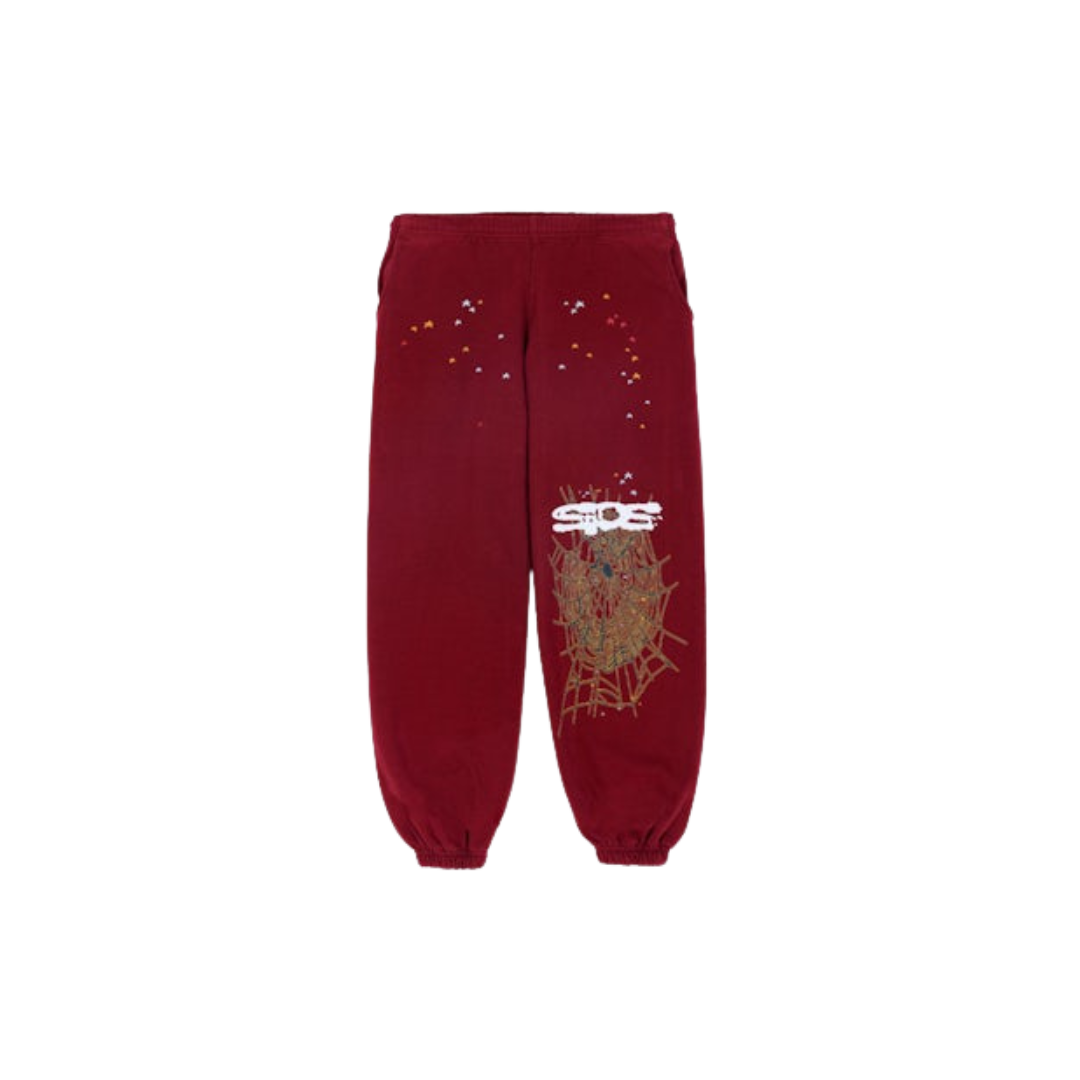 Sp5der Logo Sweatpant Maroon