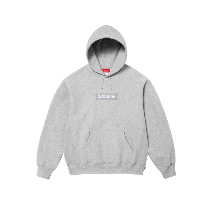 Supreme Box Logo Kapuzenpullover Sweatshirt (FW24) Grau meliert
