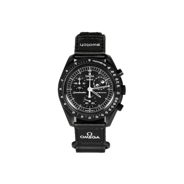Swatch x Omega Bioceramic Moonswatch Mission To Moonphase Snoopy Schwarz