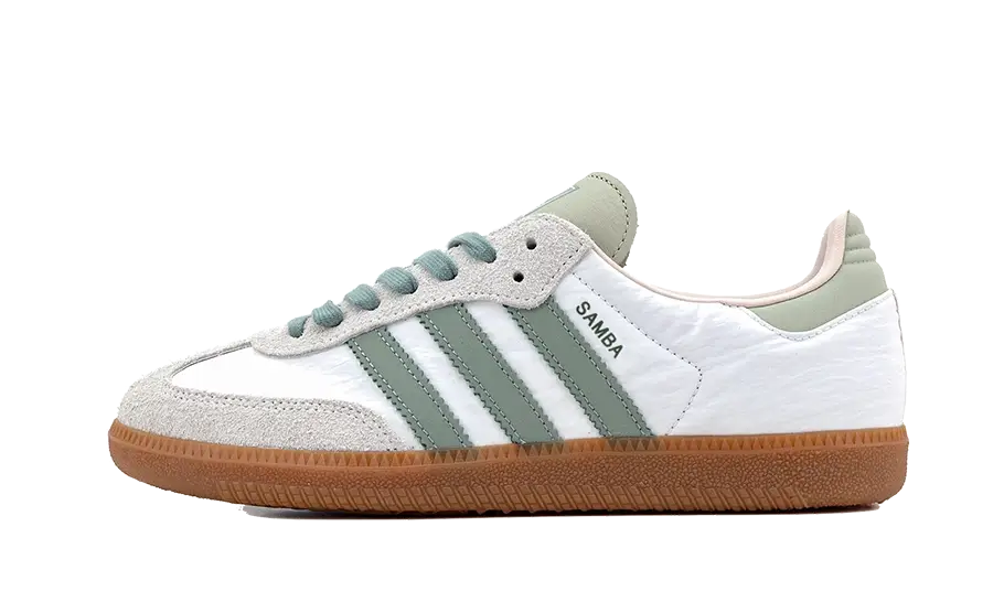 Adidas Samba OG  Cloud White Silver Green