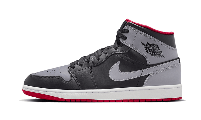 Air Jordan 1 Mid Black Grey Red - DQ8426-006 / DQ8423-006