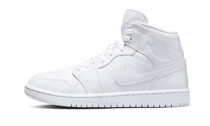 Air Jordan 1 Mid Triple White Patent Swoosh - DV0991-111