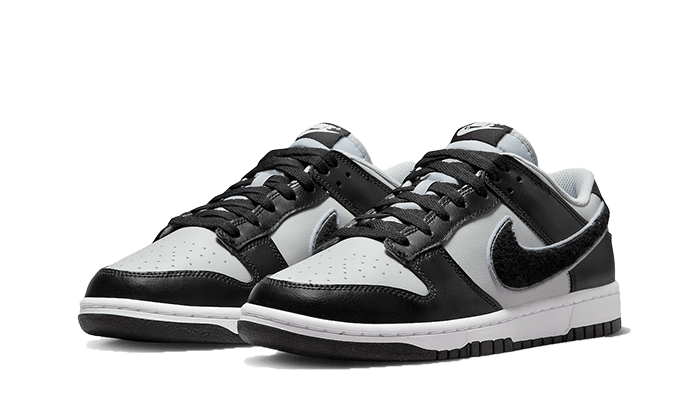 Dunk Low Chenille Swoosh Grey Black - DQ7683-001