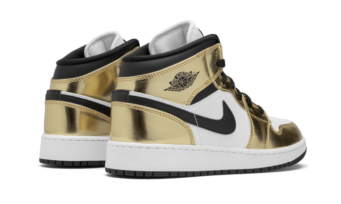 Air Jordan 1 Mid White Metallic Gold - DC1419-700 / DC1420-700