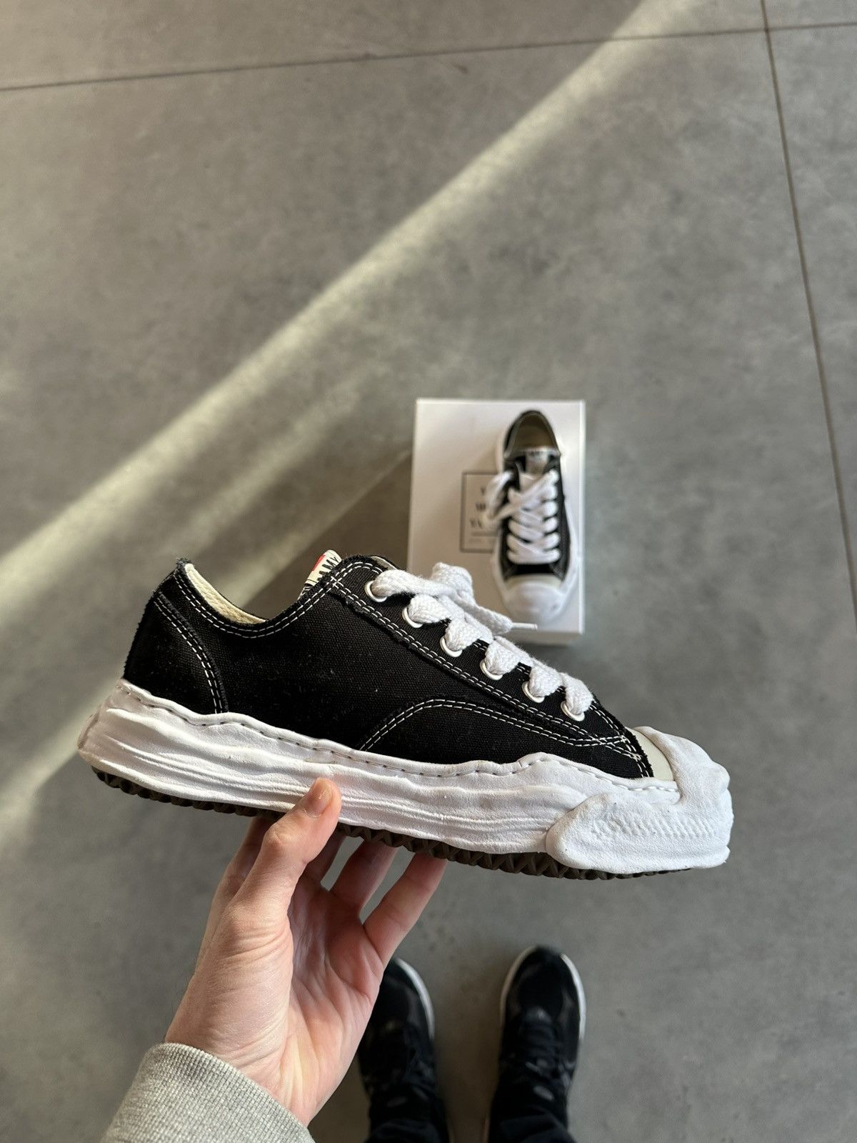 Maison Mihara Yasuhiro Hank OG Sohle Canvas Low Schwarz